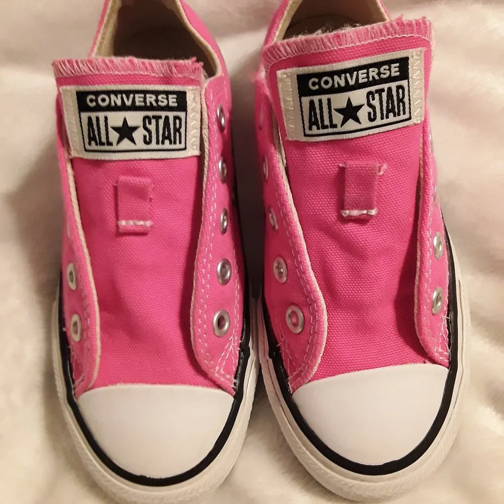 Hot Pink Low Top Classic Converse Sneakers - Picture 1 of 6